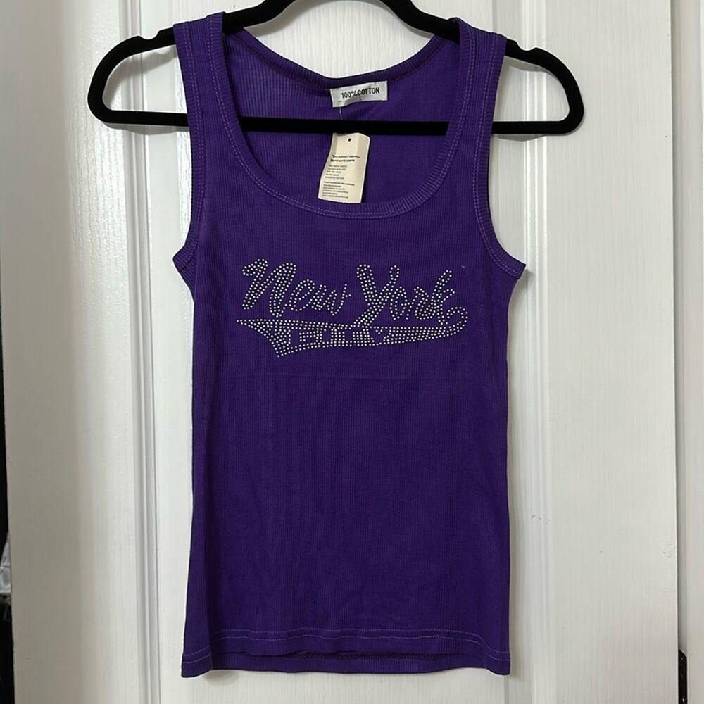 New York City purple tank top size L